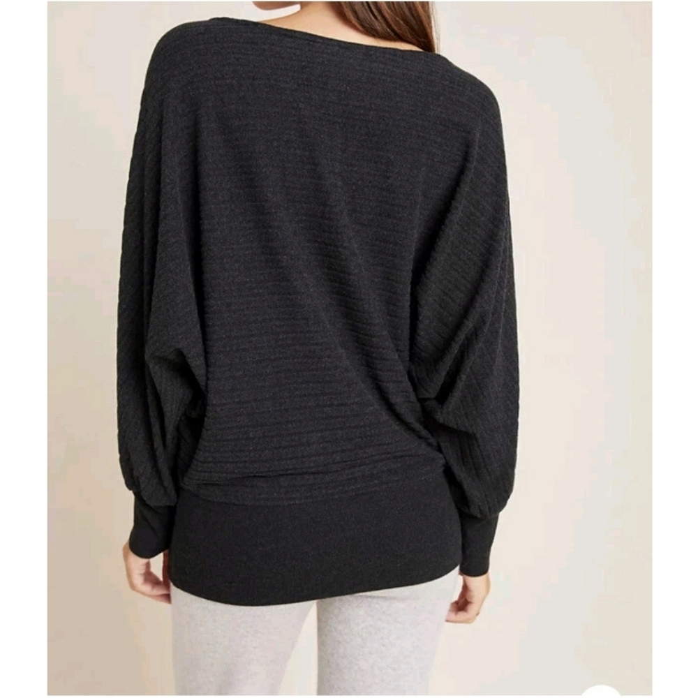 Saturday Sunday Anthropologie Gray Ribbed Velour Shawna Hacci Sweater Size Small - Picture 6 of 9